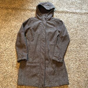 Columbia Tweed Coat Long Marled Brown Grey
